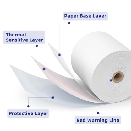 30 Rolls 3 1/8 x 230 Thermal Paper Receipt Rolls 55 GSM Premium Quality Thick paper For POS Cash Register BPA Free-Methdic - style: 30 Rolls