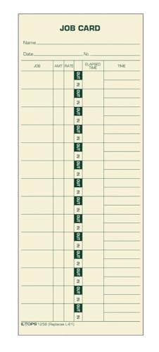 TOPS Job Cards (Replaces L-61, 15-800622), 1-Sided, 3-1/2" x 9", Manila, Green Print, 500-Count (1258) - size: 3-1/2" x 9"