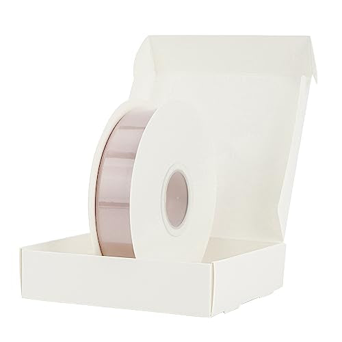 HUIHUANG 1 inch Dusty Rose Double-Faced Satin Ribbon Continuous 50 Yards - color: Dusty Rose, size: 1 inch