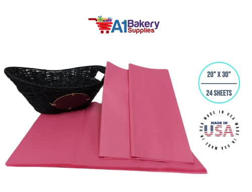 Tissue Paper Squares, Bulk 24 Sheets, Premium Gift Wrap and Art Supplies for Birthdays, Holidays, or Presents by A1BakerySupplies, Small 20 Inch x 30 Inch (Azalea Pink) - color: Azalea Pink