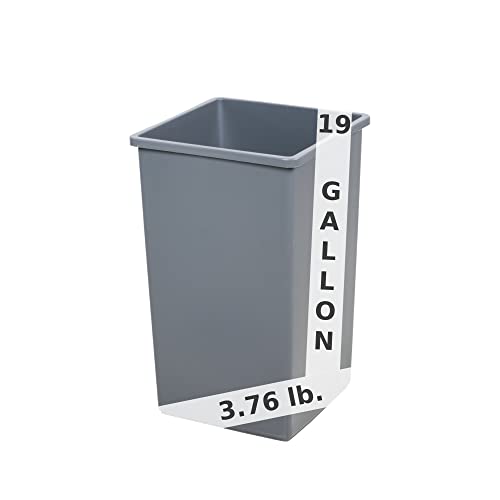 19 Gallon Black Square Trash Can with lid Restaurant Trash can Commercial Trash can Tall Plastic Trash can Industrial Trash can Square Trash cans for Kitchen Trash can with Swing lid - color: Black, size: 19 Gallon