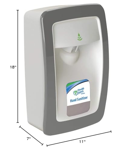 Designer Series Automatic Wall Mount Dispenser, for use with Health Guard® soap or sanitizer, Durable and Easy to Install, Batteries Included, White with Gray Trim, Sold one Each, Kutol #MS016WH32 - color: White With Gray Trim