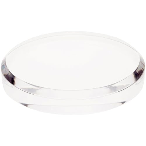 Plymor 6" W x 6" D x 1" H Clear Acrylic Round Display Base - size: 6" x 6" x 1"