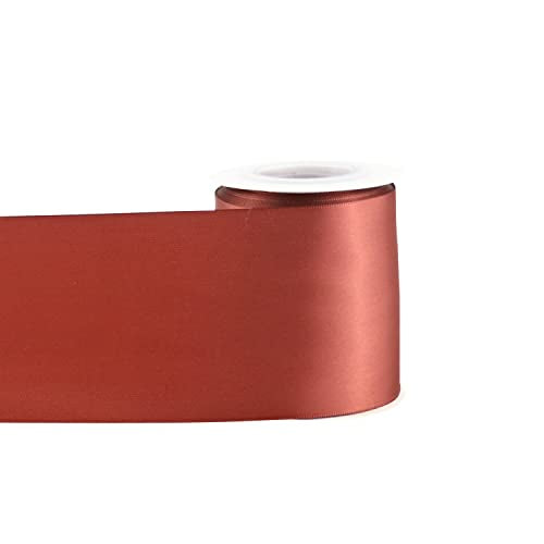 Rust Red Double-Faced Satin Ribbon, 3 Inch x 10 Yards - color: Rust