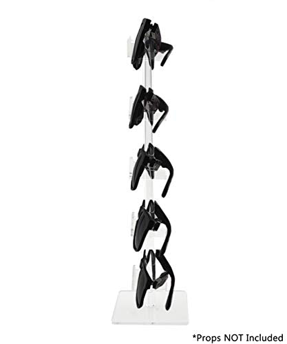 Marketing Holders Eyewear Holder Countertop Display Stand Holds 5 Pairs of Sunglasses or Eyeglasses Clear Acrylic with Square Base for Retail Pharmacies Optical and Department Stores - size: 5 Pair Countertop