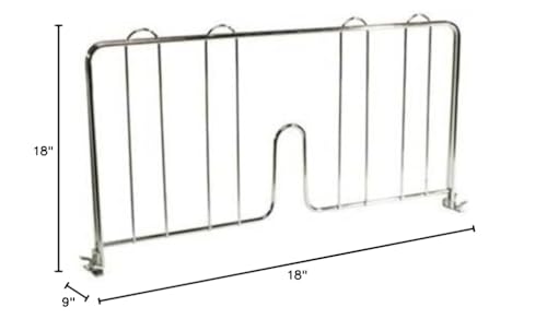 SI Shelving Inc. 18" d x 9" h Chrome Divider for Wire Shelving, 4 Count - size: 18"d x 9"h