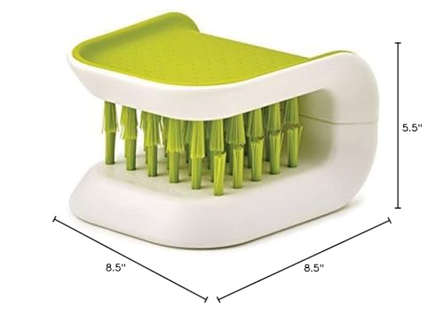 Non-Slip Blade Brush, Knife Cleaner, ABS Cutlery Cleaner, Double Sided - color: Green, size: 1 Count (Pack of 1)