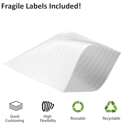 300 Pack Packing Foam Pouches and Sheets, 4 Sizes Cushion Wrap Sleeves