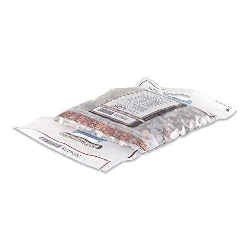 ControlTek CoinLok 13" x 25", Clear, 50 Bags, Tamper Resistant Coin Bag, Cash Register Money Bag for Bank Deposit, Security Bags Hold Up to 25lbs of Coins 585097