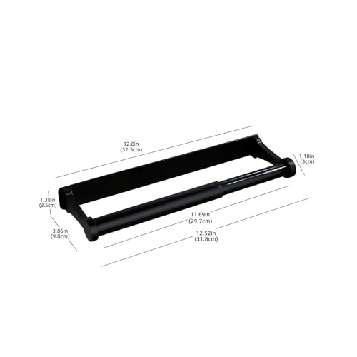 Paper Towel Holder - Self-Adhesive or Drilling, Black, Wall Mounted, Kitchen Roll Dispenser Under Cabinet or Inside Cabinet - color: Black