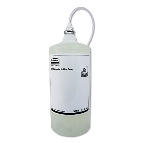 Rubbermaid Commercial Products OneShot Antibacterial Lotion Hand Soap Refill, 1600mL, Compatible with RCP's Touchless OneShot Lotion Dispensers, for Restrooms in Offices/Hotels/Restaurants - size: 1600 ml, style: Antibacterial