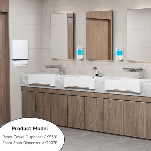 AIKE 400-Sheet Multifold Paper Towel Dispenser,Screw Mounting,White AK5301 - color: White