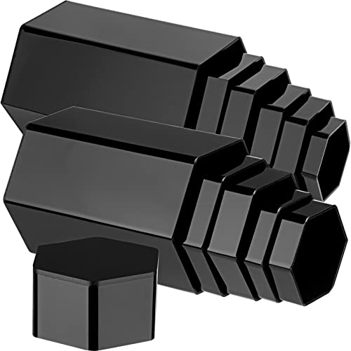 Jetec 12 Pcs Hexagonal Jewelry Display Risers Acrylic Stands,Black - color: Black