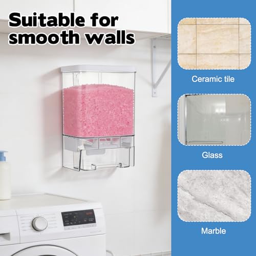 Rainmae 2 Pack Laundry Detergent Dispenser Set Wall-Mounted Containers for Scent Booster Beads and Softener Beads Laundry Powder Dispensers Storage Organizer for Laundry Bathroom Dorm and Hotel