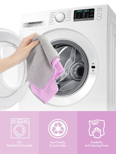 Fantasticlean Microfiber Cleaning Cloth Roll-75 Sheets, 12" x 12" (Purple) - color: Purple, size: 75 pack