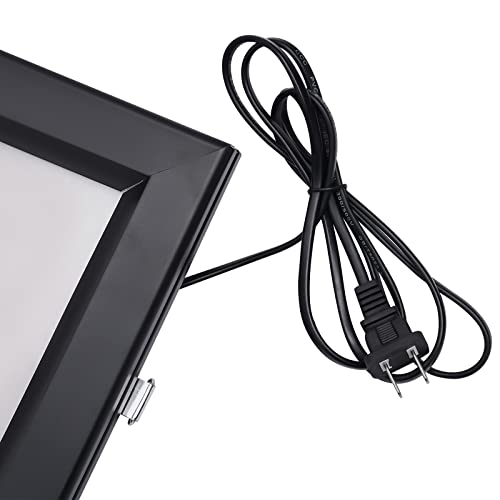 18 x 24 Inch LED Movie Poster Frame Home Theater Wall Mounted Advertising Picture Frame Display Led Light Box Sign Advertising Display - color: Black, size: 18 x 24 Inch