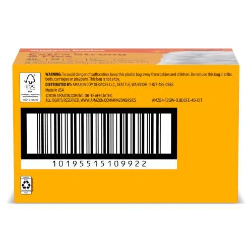 Amazon Basics Extra Strong & Flex Tall Kitchen Drawstring Trash Bags, Citrus Scent, 13 Gallon, 40 Count - size: 40 Count