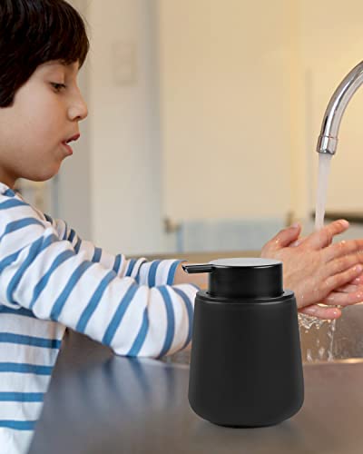 BosilunLife Ceramic Soap Dispenser - Dish Soap Dispenser for Bathroom 12Oz - color: Matte Black