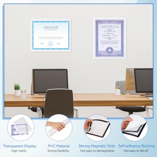 20 Pack Magnetic Sign Holder 8.5x11 inches with Magnetic Border - color: 20 Pack White, size: 8.5x11