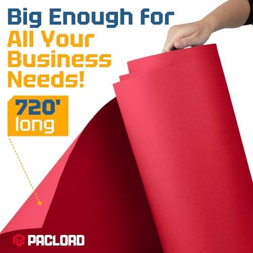 USA Made 18" x 8640" (720 ft) Red Kraft Paper Roll, Large Size - color: Red, size: 1 Roll