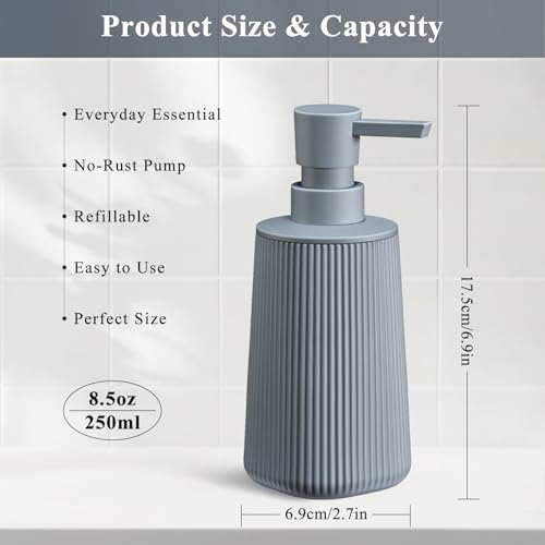 Gray 2 Pack Hand Soap Dispensers Set - color: Gray Set of 2
