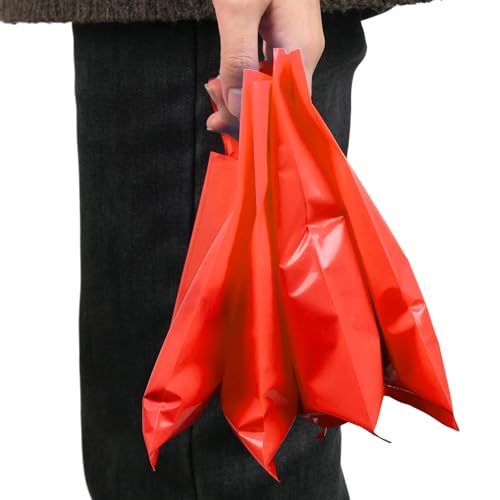Red 100 PCS Small Gift Bags, 6"x8" Goodie Party Favor Bags with Handle, Treat Retail Pouches for Kids Birthday, Christmas, Small Business - color: Red-100PCS