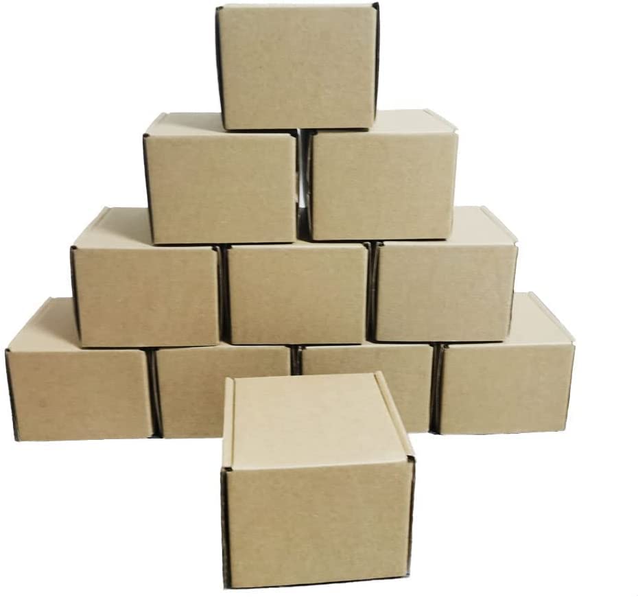 4x4x3 inch Shipping Boxes Pack of 25, Brown Corrugated Cardboard Mailer Box - size: 4 x 4 x 3