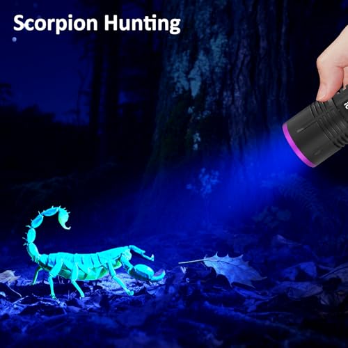 LUXNOVAQ 365nm UV Flashlight Rechargeable Black Light Flashlight Powerful