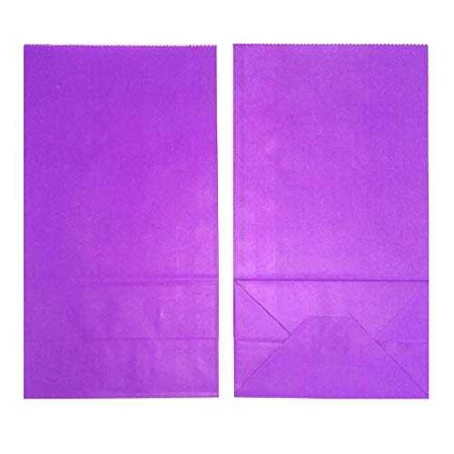 KEYYOOMY Mini Purple Paper Bags Paper Lunch Bags (50 CT, 3.5x2.4x7.1 in) - color: Purple, size: 3.5x2.4x7.1 in - Mini