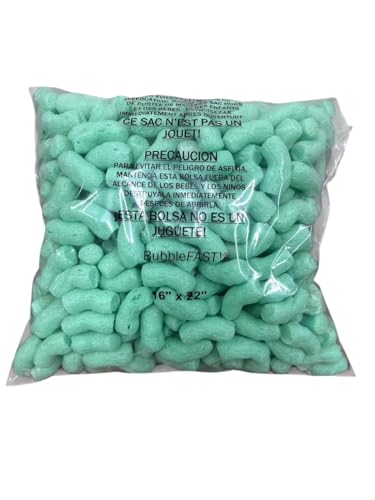 FunPak MiniPack Plant Based Biodegradable Packing Peanuts 0.60 cu ft Bag Compostable (Green Noodles) - style: Green Noodles