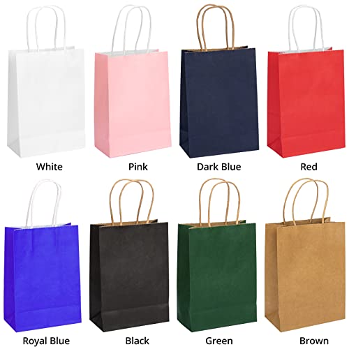 HavrePac Gift Paper Bags with Handles 5.9x3.15x8.26 inch 100 Pack Brown - color: Brown