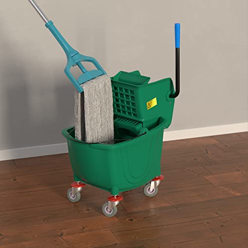 26 Qt. Green Mop Bucket and Side Press Wringer Combo - color: Green, size: 26 Qt.