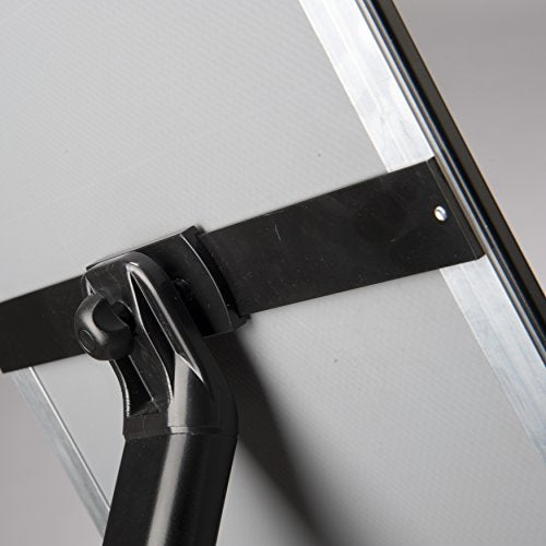 M&T Displays Curved Menu Board 11x17 inches Black Pedestal Sign Holder Floor Standing Aluminum Front Loading Easy Open Poster Message Advertisement Holder for Restaurant Cafe Hotel (2-Pack)