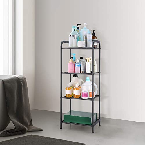 MAX Houser 4 Tier Standing Shelf Units Storage Rack, Charcoal Gray - color: Grey, size: 4-Tier
