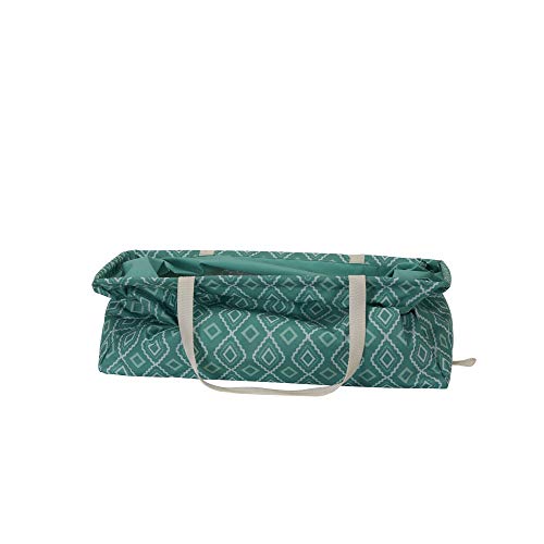 Household Essentials Rectangular Krush Container, All‑Purpose Utility Tote with Diamond Pattern, Teal - color: Teal Geo