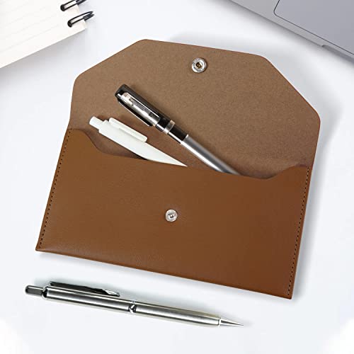 Carrotez PU Leather Cash Envelope Wallet, Money Envelope for Cash - Brown - color: Brown, style: No Letter Engraving