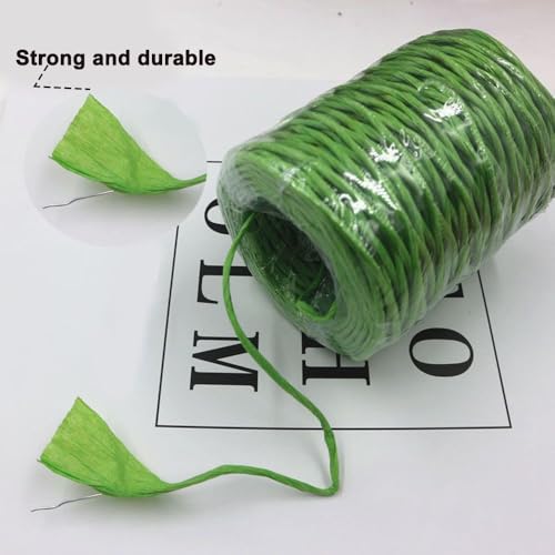 165Ft Bind Wire Wrap Twine Colorful Paper Vine, 2mm Raffia Paper Ribbon with Wire for DIY Making Basket, Flower Bouquets,DIY Projects (Apricot Yellow) - color: Apricot Yellow