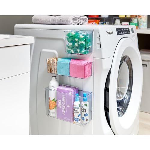 iDesign Magnetic Medium Clear Plastic Organizer Bins, 2-Pack - size: Medium, style: Pack of 2