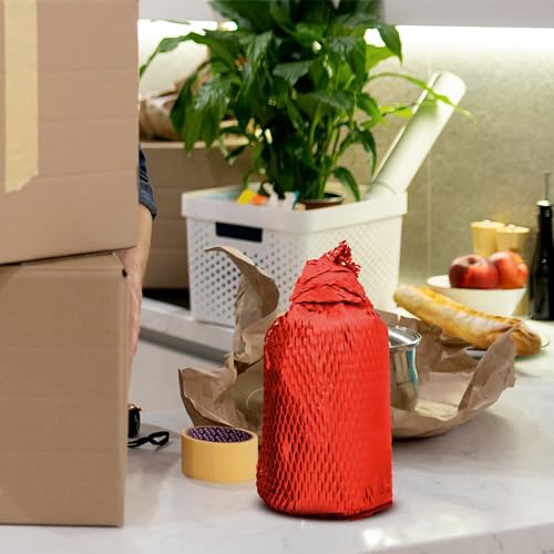 APQ Supply Honeycomb Packing Paper Red, 15 Inch x 100 Feet, Boutique Gift Packaging for Small Businesses, Retail Shops, and E-Commerce Orders - style: Red / Pack of 1