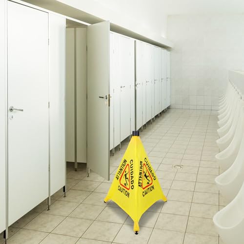 6 Pcs 20 Inch Pop Up Wet Floor Signs With Storage Tube