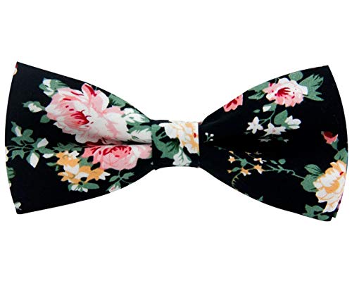 LEVAO Men's Cotton Floral Printing Bow Tie - color: Cb064