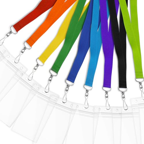 12-Pack Yellow Breakaway Lanyards with Waterproof Badge Holders, Polyester Neck Straps for ID Cards, Keys, Events, Office, and Schools - color: Yellow