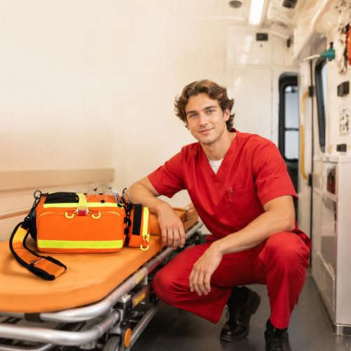 Emergency Medical Bag Empty First Aid Bag EMT Trauma Waist Pack, First Aid Fanny Pack,Portable Medical Pouch (Bag Only - color: Orange