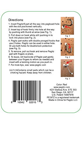 Pegboard Peg Locks 50PCS (1/4 inch, Red) - color: Red, size: 1/4 Inch