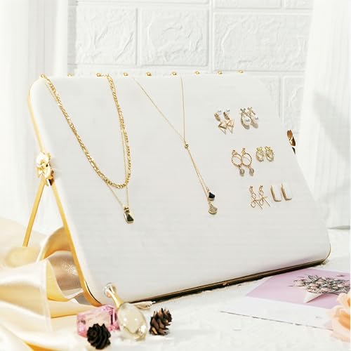 TANG SONG Permanent Velvet Jewelry Necklace Chain Display Stand for Vendors - color: White