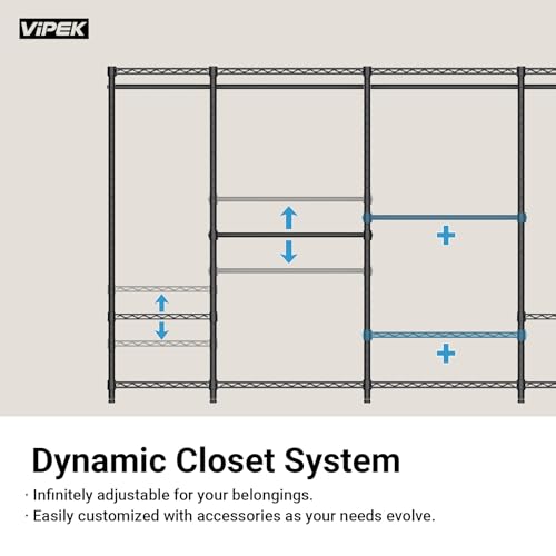 VIPEK R2 Plus Heavy Duty Clothing Rack Rolling Closet for Hanging Clothes - color: Bronze, size: R2 Plus