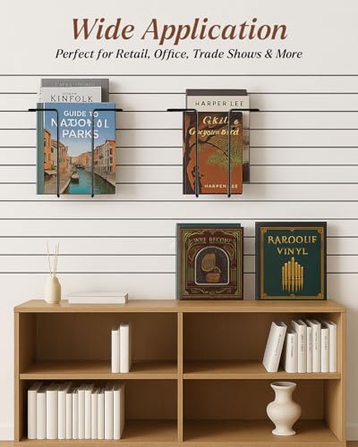 8 Pair Adjustable Literature Display for Slatwall - color: 8 Pair-Black