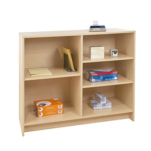 Only Hangers Cash Register Stand with 3 Height-Adjustable Shelves- 48" Black Melamine Checkout Counter - Available in Black and Maple. Available in 48" Wide and 72" Wide. (48" Wide, Maple) - color: Maple, size: 48" WIDE