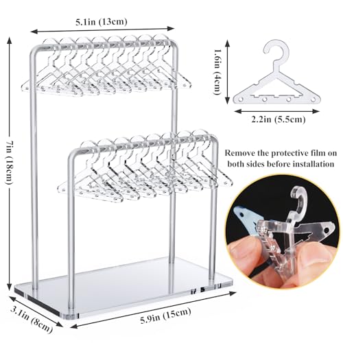 NiHome 2-Tier Earring Holder Organizer, 48 Pairs Acrylic Display, Clear - color: Clear, size: Without Tray