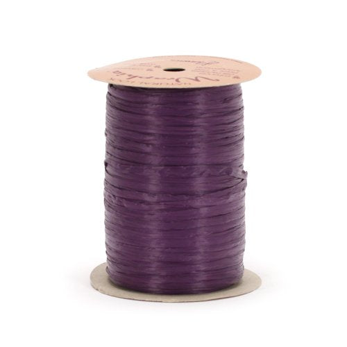 Berwick Offray 1/4'' Wide Matte Raffia Ribbon, Plum Purple, 100 Yards - color: Plum, size: 7MM